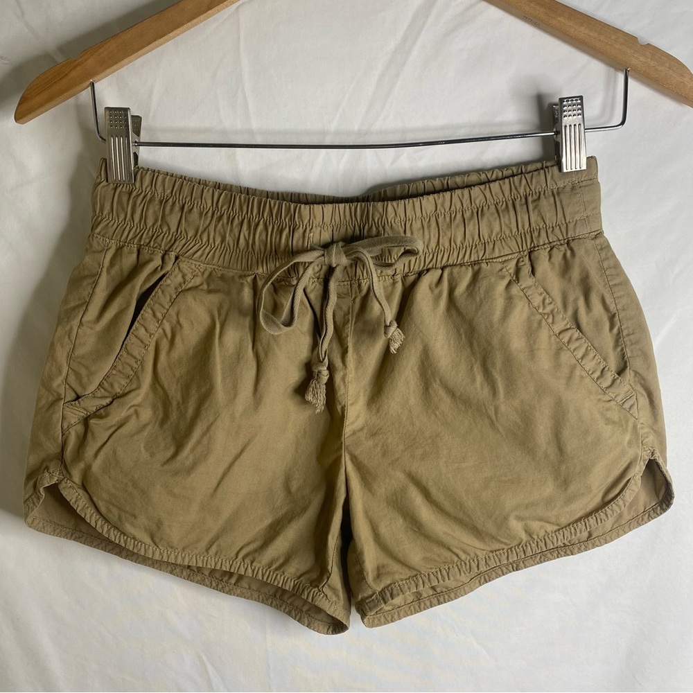 Lou & Grey Tan Khaki Sporty Shorts Casual Cotton